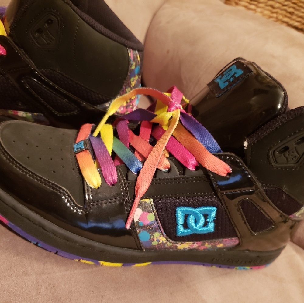 DC women's high top shoes rainbow new! size 9.5